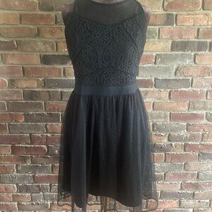 Xhilaration Black Lace Dot Sleeveless Dress Size Small
